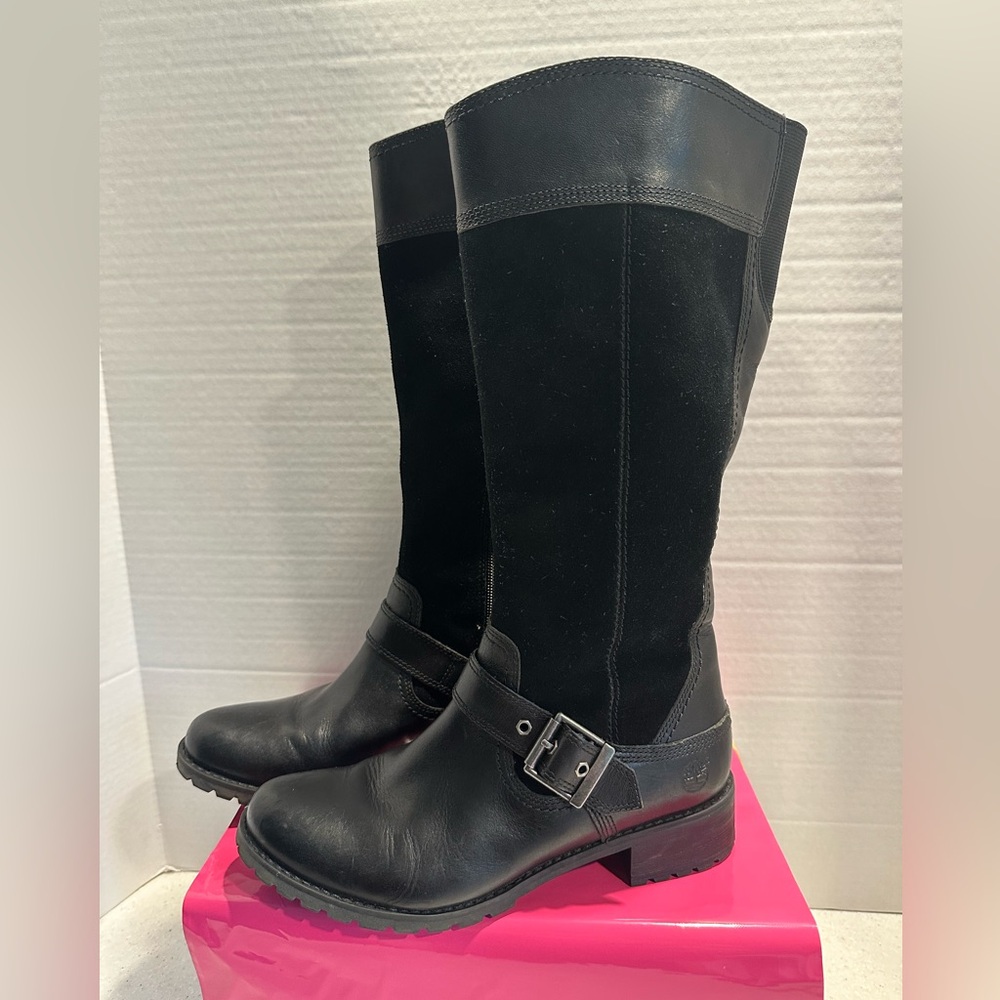Timberland Earthkeepers Women’s Size 7 Black Suede & Leather Tall Boots!